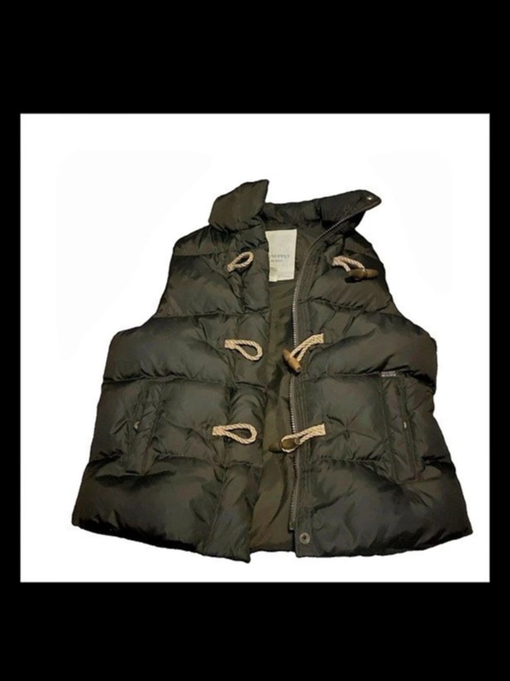 RALPH LAUREN Denim & Supply Waistcoat Women's SMALL Down Filled Quilted Toggles